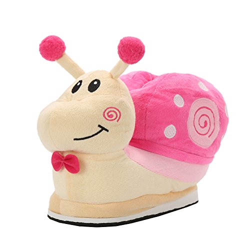 Damen Plüsch Pantoffeln Schnecke Hausschuhe Kostüm Tierhausschuhe warm Geschenk zum Weihnachten Gr. 35-41 (Pink) von Mescara