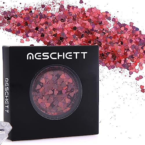 Holographischer Körperglitter,Holographischer kosmetischer Gesichtsglitter Festival Cosmetic Glitzerpailletten für Gesicht Körper Haare Lidschatten Lip Nails Art DIY Basteln von Meschett