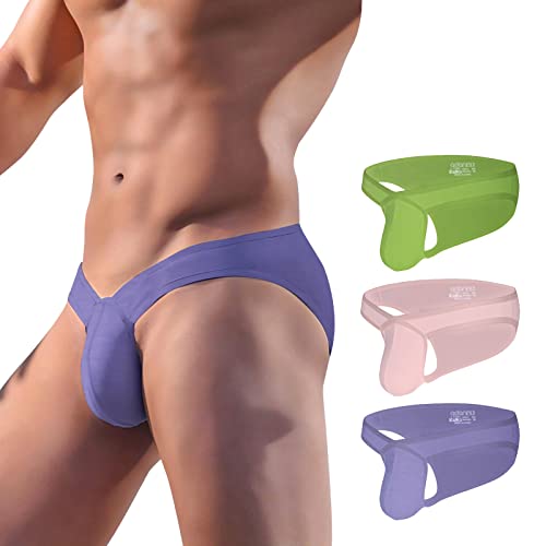 Meshal Herren Slip Baumwolle Low Rise Slip Soft Breathable Bulge Pouch Sexy Unterwäsche(3er Pack) XL von Meshal