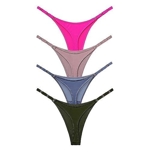 Meshal Sexy G-String Tangas für Frauen Baumwolle Höschen T Rücken Unterhosen 5er Pack Hipster, 1908-4er-Pack, M von Meshal