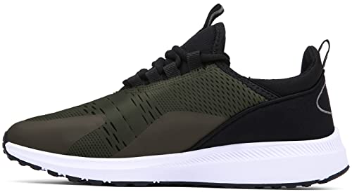 Mesing Sportschuhe Turnschuhe Leichte Atmungsaktiv Hallenschuhe Laufschuhe rutschfeste Mesh Fitness Sneaker für Herren Damen XZ471-ArmyGreen-EU36 von Mesing