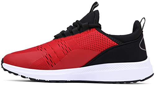 Mesing Sportschuhe Turnschuhe Leichte Atmungsaktiv Hallenschuhe Laufschuhe rutschfeste Mesh Fitness Sneaker für Herren Damen XZ471-WineRed-EU38 von Mesing