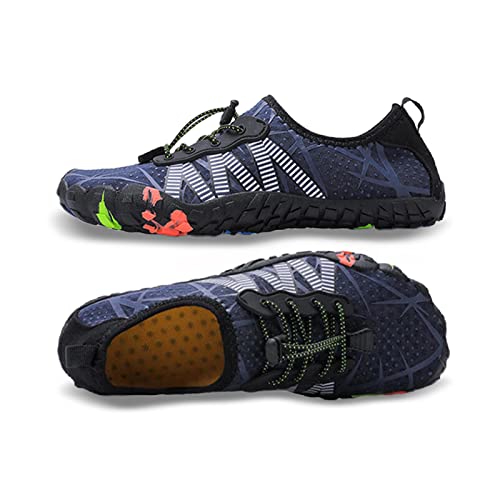 Mesing Wasserschuhe Barfußschuhe Schnell Trocknend Badeschuhe Schwimmschuhe Leicht rutschfest Strandschuhe Aquaschuhe für Herren Damen SUX1788-Blue-EU35 von Mesing