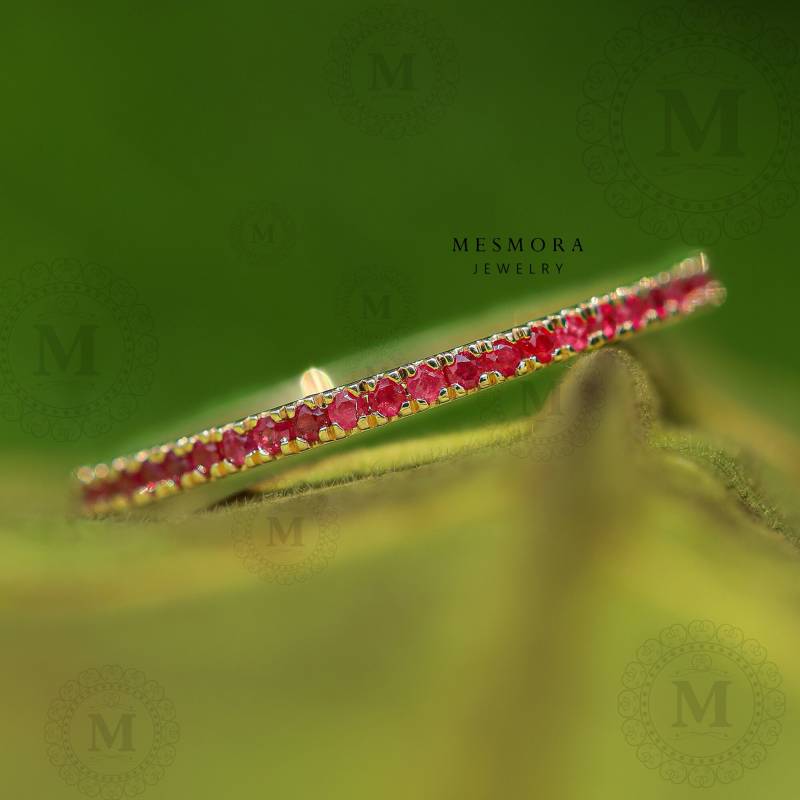 1 Mm U Prong Eternity Rubinband in 14K Solid Gelb Gold Ehering Voll Passende Band Hochzeitsgeschenke von MesmoraJewelry