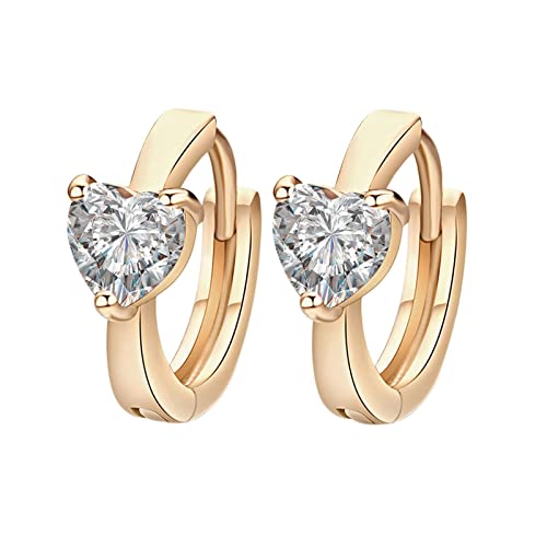 18K Gold Ohrringe, Frauen Creolen aus 18 Karat Gelbgold Herzförmig mit Moissanit 18K Gold Ohrringe, Frauen Creolen aus 18 Karat Gelbgold Herzförmig mit Moissanit von Mesnt