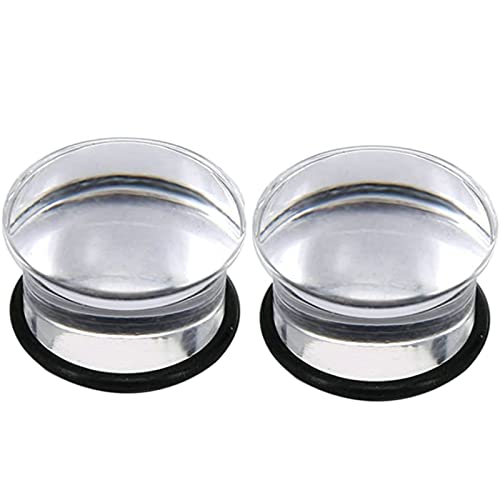 2 Stück 7mm Tunnel, Acryl Runde Form mit Gummiband Ear Piercing Expander Flesch Tunnel Plugs, Durchsichtig von Mesnt