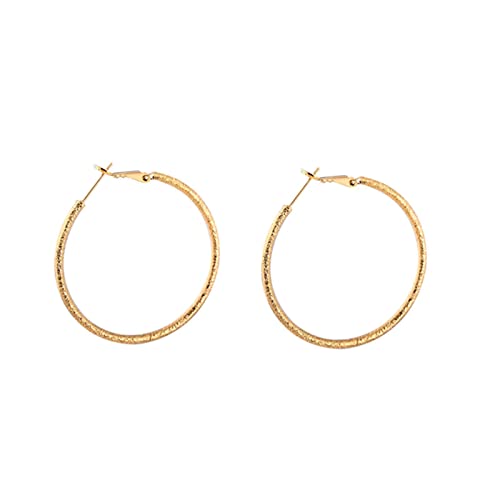 585 Gold Ohrringe, Frauen Creolen aus 14 Karat Gelbgold Rund 40MM von Mesnt