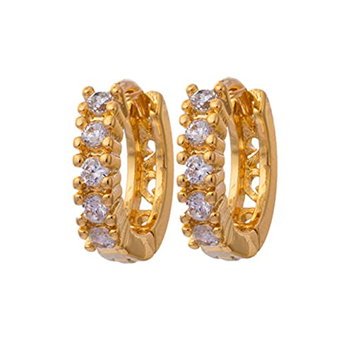 Creolen Damen Gold, Frauen Creolen aus 9 Karat Gelbgold mit weißem Moissanit Creolen Damen Gold, Frauen Creolen aus 9 Karat Gelbgold mit weißem Moissanit von Mesnt