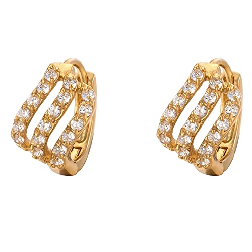 Creolen Gold 585, Damen Creolen aus 14K Gelbgold Moissanit in Reifen- und Rundform von Mesnt