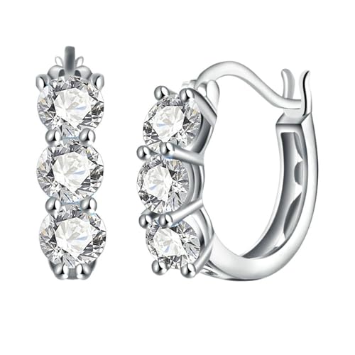 Creolen Weißgold, Frauen Creolen aus 18 Karat Weißgold Creolen mit Labordiamanten Creolen Weißgold, Frauen Creolen aus 18 Karat Weißgold Creolen mit Labordiamanten von Mesnt