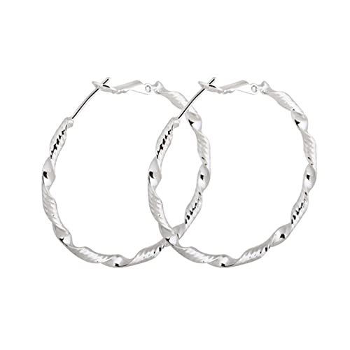 Creolen Weißgold 585, Frauen Creolen aus 14 Karat Weißgold Runden Creolen Weißgold 585, Frauen Creolen aus 14 Karat Weißgold Runden von Mesnt