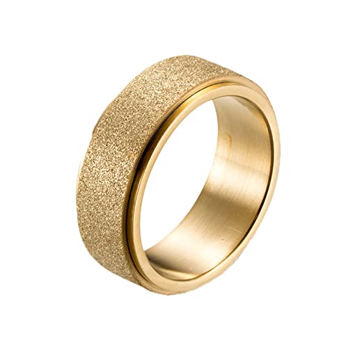 Edelstahlringe Damen Gold, Mode Matt Spinner Fidget Ring Gold Größe 54 (17.2) von Mesnt