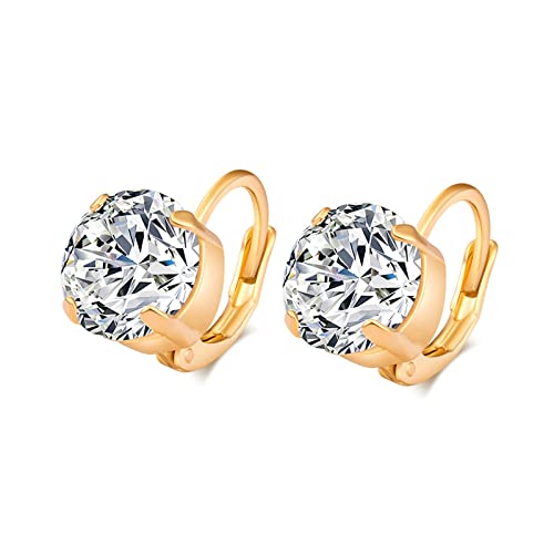 Kreolen Gold, Damen Creolen aus 9 Karat Gelbgold mit rundem weißem Moissanit Kreolen Gold, Damen Creolen aus 9 Karat Gelbgold mit rundem weißem Moissanit von Mesnt