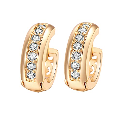 Kreolen Gold, Frauen Creolen aus 9 Karat Gelbgold Hohlmuster mit Moissanit von Mesnt