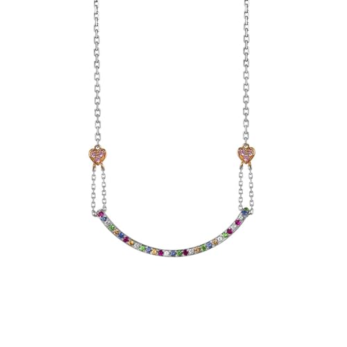 Mesnt Anhänger Halskette, 18K Weißgold Halskette für Frauen with Im Labor hergestellter Smaragd, Saphir, Rubin, Citrin, Diamant 0.382ct von Mesnt