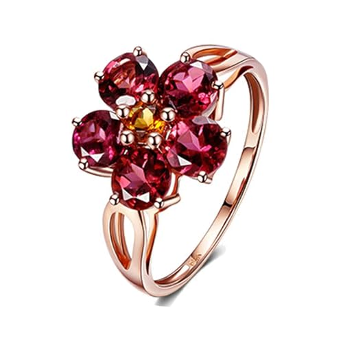 Mesnt Damen Ehering, 18K Rotgold Ring für Frauen with Turmalin 2ct, Größe 60 (19.1) von Mesnt