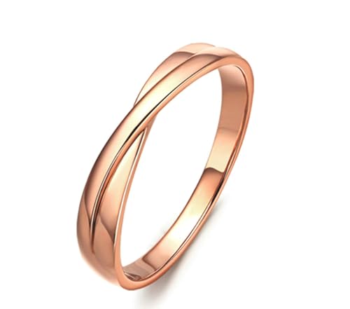 Mesnt Damen Ehering, 3.2MM 18K Rotgold Ring für Frauen with Kein Edelstein, Größe 63 (20.1) von Mesnt