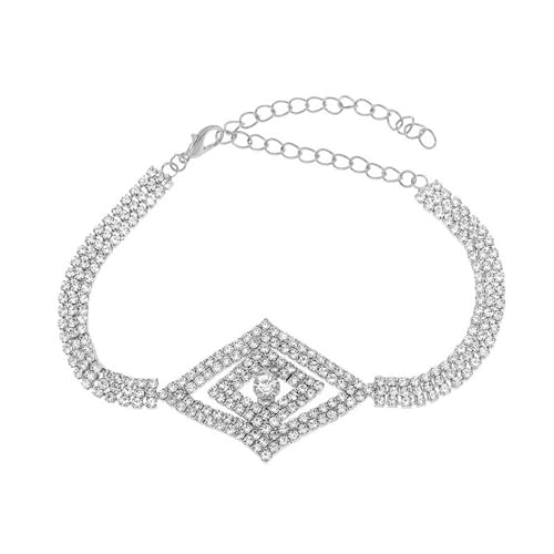 Mesnt Damen Fußkette, Silber 3 Reihen Tenniskette mit Raute Zirkonia Fußkettchen Damen Fußschmuck, Länge: 22+10CM Mesnt Damen Fußkette, Silber 3 Reihen Tenniskette mit Raute Zirkonia Fußkettchen Damen Fußschmuck, Länge: 22+10CM von Mesnt