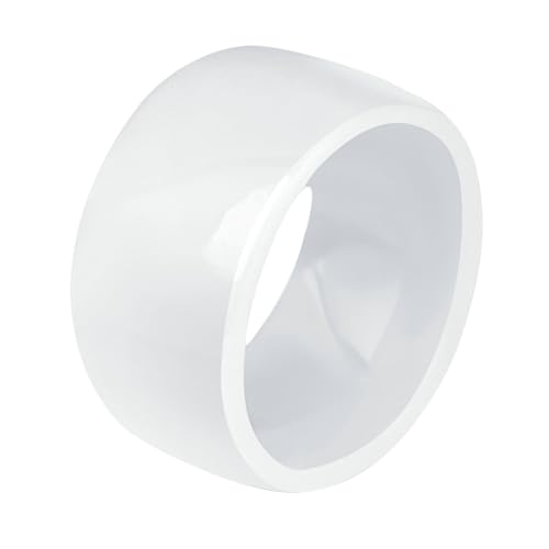 Mesnt Damenring Hochzeit, 11MM Polierte Keramik Ring Komfort Fit für Frauen Weiß, Größe 54 (17.2) von Mesnt