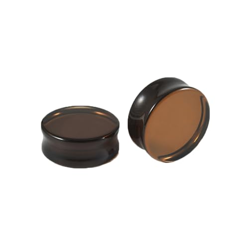 Mesnt Dehnstäbe Tunnel Set Ohr Expander Plug20mm, 2PCS Glas Double Flared Plugs Klassisch Expander Für Damen Herren, Braun von Mesnt