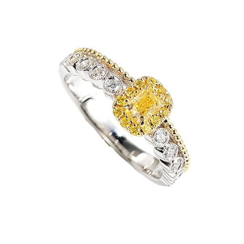 Mesnt Frauen Ehering, 18K Bicolor Ring für Frauen with Im Labor hergestellter Diamant 0.29ct und Im Labor hergestellter Diamant, Größe 53 (16.9) von Mesnt