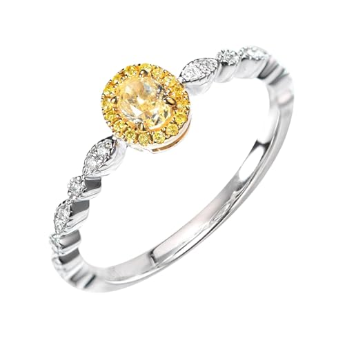 Mesnt Frauen Ehering, 18K Weißgold Ring für Frauen with Im Labor hergestellter Diamant 0.2ct und Im Labor hergestellter Diamant, Größe 57 (18.1) von Mesnt