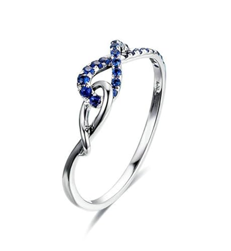 Mesnt Frauen Ehering, 18K Weißgold Ring für Frauen with Im Labor hergestellter Saphir 0.15ct, Größe 61 (19.4) von Mesnt