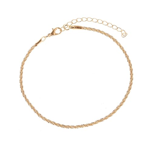 Mesnt Fußkettchen Damen, Gold Stilvolle Kette Verstellbar Fußschmuck, Länge: 21.2+5CM von Mesnt