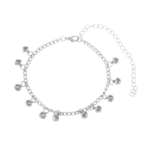 Mesnt Fußkettchen für Damen Frauen, Silber Einfache Kette mit Glockenanhänger Fußschmuck für Frauen für Sommer Strand, Länge: 21.5+10CM Mesnt Fußkettchen für Damen Frauen, Silber Einfache Kette mit Glockenanhänger Fußschmuck für Frauen für Sommer Strand, Länge: 21.5+10CM von Mesnt