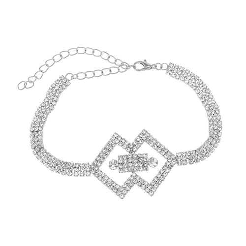 Mesnt Fußkettchen für Frauen, Silber 3 Reihen Tenniskette mit geometrischem Zirkonia Fußschmuck für Frauen für Sommer Strand, Länge: 22+10CM Mesnt Fußkettchen für Frauen, Silber 3 Reihen Tenniskette mit geometrischem Zirkonia Fußschmuck für Frauen für Sommer Strand, Länge: 22+10CM von Mesnt