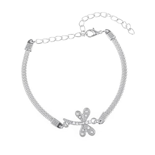 Mesnt Fußkettchen für Frauen, Silber Libelle mit Zirkonia Fußschmuck für Frauen für Sommer Strand, Länge: 20.2+10CM Mesnt Fußkettchen für Frauen, Silber Libelle mit Zirkonia Fußschmuck für Frauen für Sommer Strand, Länge: 20.2+10CM von Mesnt