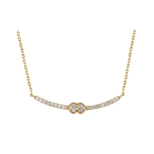 Mesnt Gold Halskette Frauen, 18K Gelbgold Collier für Frauen with Im Labor hergestellter Diamant 0.25ct von Mesnt