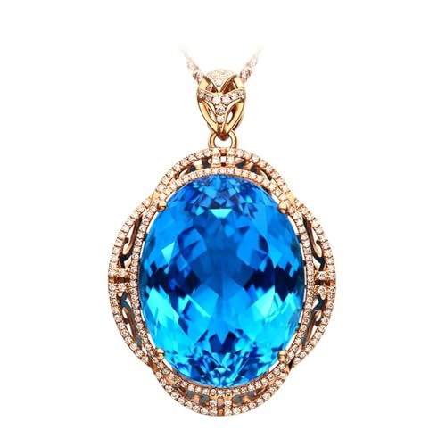 Mesnt Halskette Collier, 18K Rotgold Collier für Frauen with 19x24.5mm Topas 40ct und Im Labor hergestellter Diamant Mesnt Halskette Collier, 18K Rotgold Collier für Frauen with 19x24.5mm Topas 40ct und Im Labor hergestellter Diamant von Mesnt