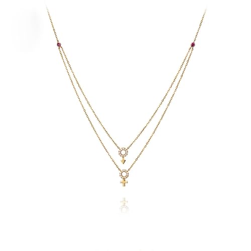 Mesnt Halskette Damen, 18K Rotgold Halskette für Frauen with Im Labor hergestellter Diamant 0.167ct Mesnt Halskette Damen, 18K Rotgold Halskette für Frauen with Im Labor hergestellter Diamant 0.167ct von Mesnt