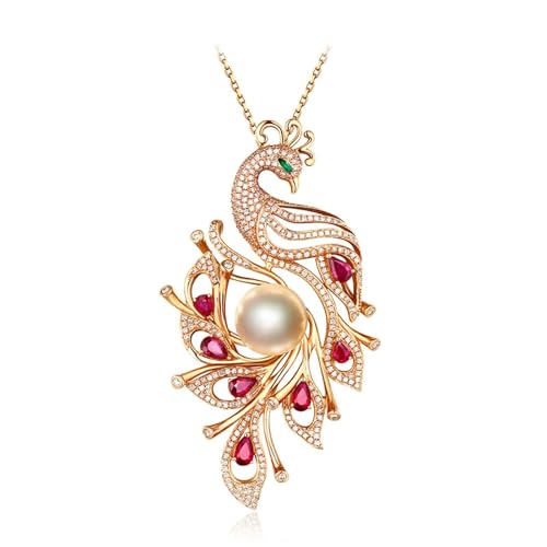 Mesnt Halskette Damen Gold, 18K Gelbgold Collier für Frauen with Im Labor hergestellter Rubin 17ct Mesnt Halskette Damen Gold, 18K Gelbgold Collier für Frauen with Im Labor hergestellter Rubin 17ct von Mesnt