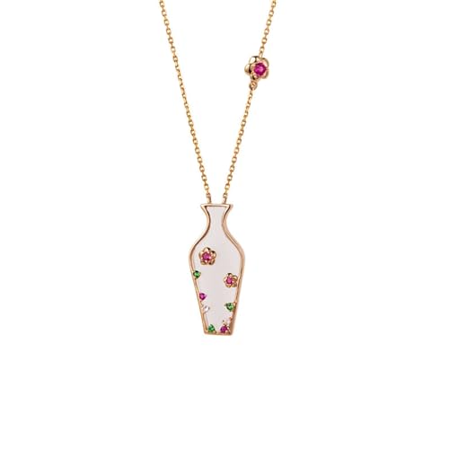 Mesnt Halskette Rotgold Damen, 18K Rotgold Collier für Damen with Im Labor hergestellter Rubin 0.12ct Mesnt Halskette Rotgold Damen, 18K Rotgold Collier für Damen with Im Labor hergestellter Rubin 0.12ct von Mesnt