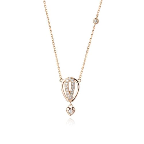 Mesnt Halskette Rotgold Damen, 18K Rotgold Collier für Frauen with Im Labor hergestellter Diamant 0.112ct Mesnt Halskette Rotgold Damen, 18K Rotgold Collier für Frauen with Im Labor hergestellter Diamant 0.112ct von Mesnt