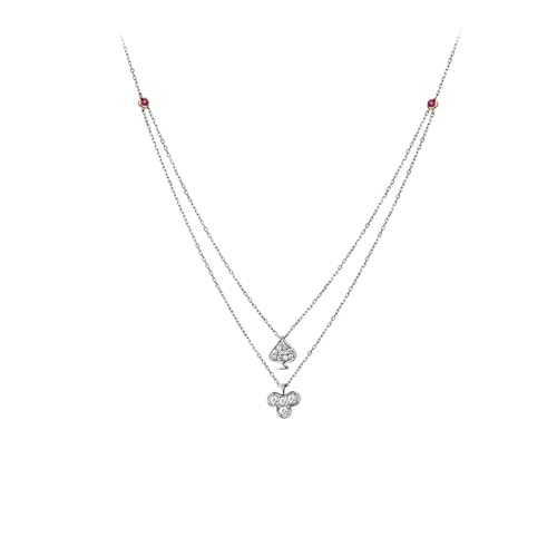 Mesnt Halskette Weißgold Damen, 18K Weißgold Collier für Frauen with Im Labor hergestellter Diamant 0.217ct von Mesnt