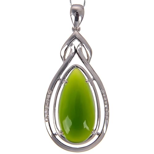 Mesnt Halsketten mit Anhänger, 18K Weißgold Collier für Frauen with Im Labor hergestellter Smaragd von Mesnt