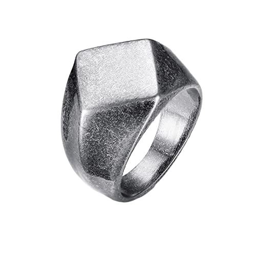 Mesnt Hochzeit Ringe, Edelstahl Geometrische Raute poliert 16MM Herren Ringe Grau, Größe 60 (19.1) von Mesnt