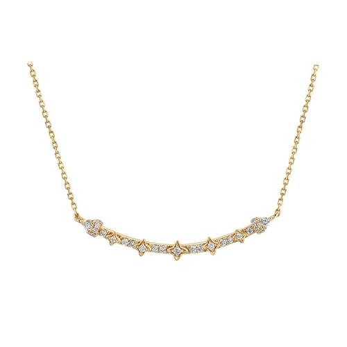 Mesnt Kette mit Anhänger, 18K Gelbgold Collier für Frauen with Im Labor hergestellter Diamant 0.27ct von Mesnt