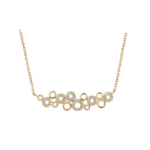 Mesnt Kette mit Anhänger Damen, 18K Gelbgold Collier für Damen with Im Labor hergestellter Diamant 0.22ct von Mesnt