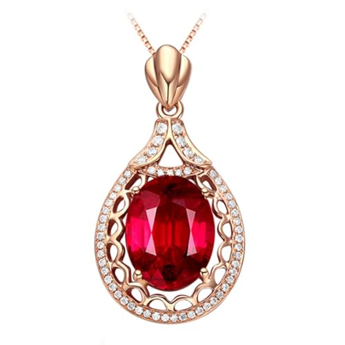 Mesnt Ketten Damen Schmuck, 18K Rotgold Collier für Damen with 9.6x12.4mm Turmalin 4.7ct und Im Labor hergestellter Diamant Mesnt Ketten Damen Schmuck, 18K Rotgold Collier für Damen with 9.6x12.4mm Turmalin 4.7ct und Im Labor hergestellter Diamant von Mesnt