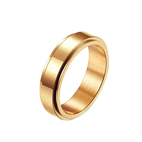 Mesnt Ring Damen Rosegold, Hochglanzpolierter Spinner-Angstring Roségold Größe 60 (19.1) von Mesnt
