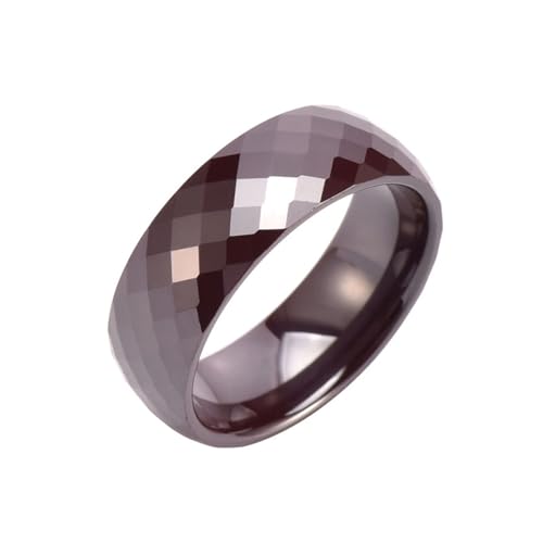 Mesnt Ring Herren Schwarz, Facettierter Keramikring 8MM aus Keramik für Herren Damen Schwarz, Größe 52 (16.6) von Mesnt