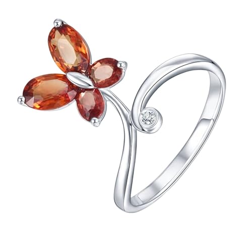 Mesnt Ring Weißgold Damen, 18K Weißgold Ring für Frauen with 4x6mm Im Labor hergestellter Saphir 1.5ct und Im Labor hergestellter Diamant, Größe 50 (15.9) von Mesnt