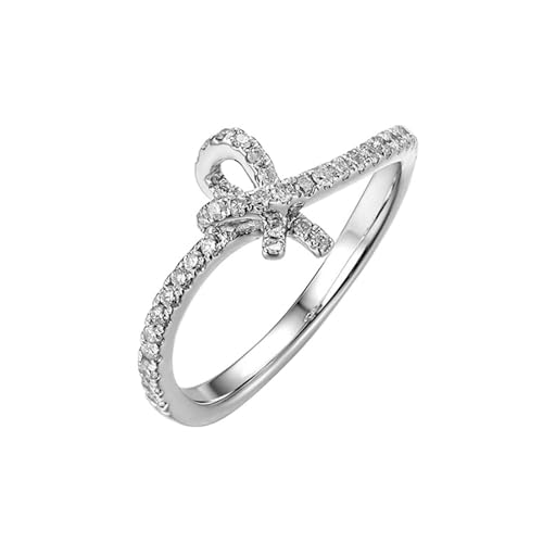 Mesnt Verlobungsring Damen, 18K Weißgold Ring für Frauen with Im Labor hergestellter Diamant 0.31ct, Größe 56 (17.8) von Mesnt