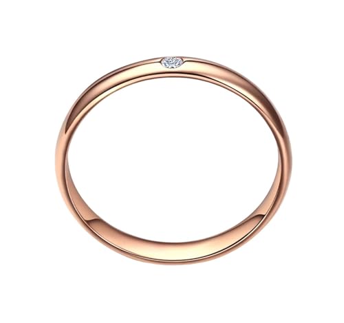 Mesnt Verlobungsring Damen Rosegold, 18K Rotgold Ring für Frauen with 2.8mm Im Labor hergestellter Diamant, Größe 50 (15.9) von Mesnt