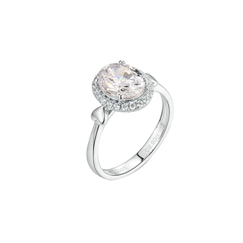 Mesnt Verlobungsring Damen Silber 925, 925 Silber Ring für Frauen with Moissanit 2.5ct, Größe 61 (19.4) von Mesnt