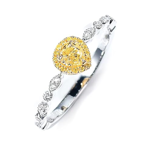 Mesnt Verlobungsring Damen Weißgold, 18K Weißgold Ring für Frauen with Im Labor hergestellter Diamant 0.2ct und Im Labor hergestellter Diamant, Größe 49 (15.6) von Mesnt